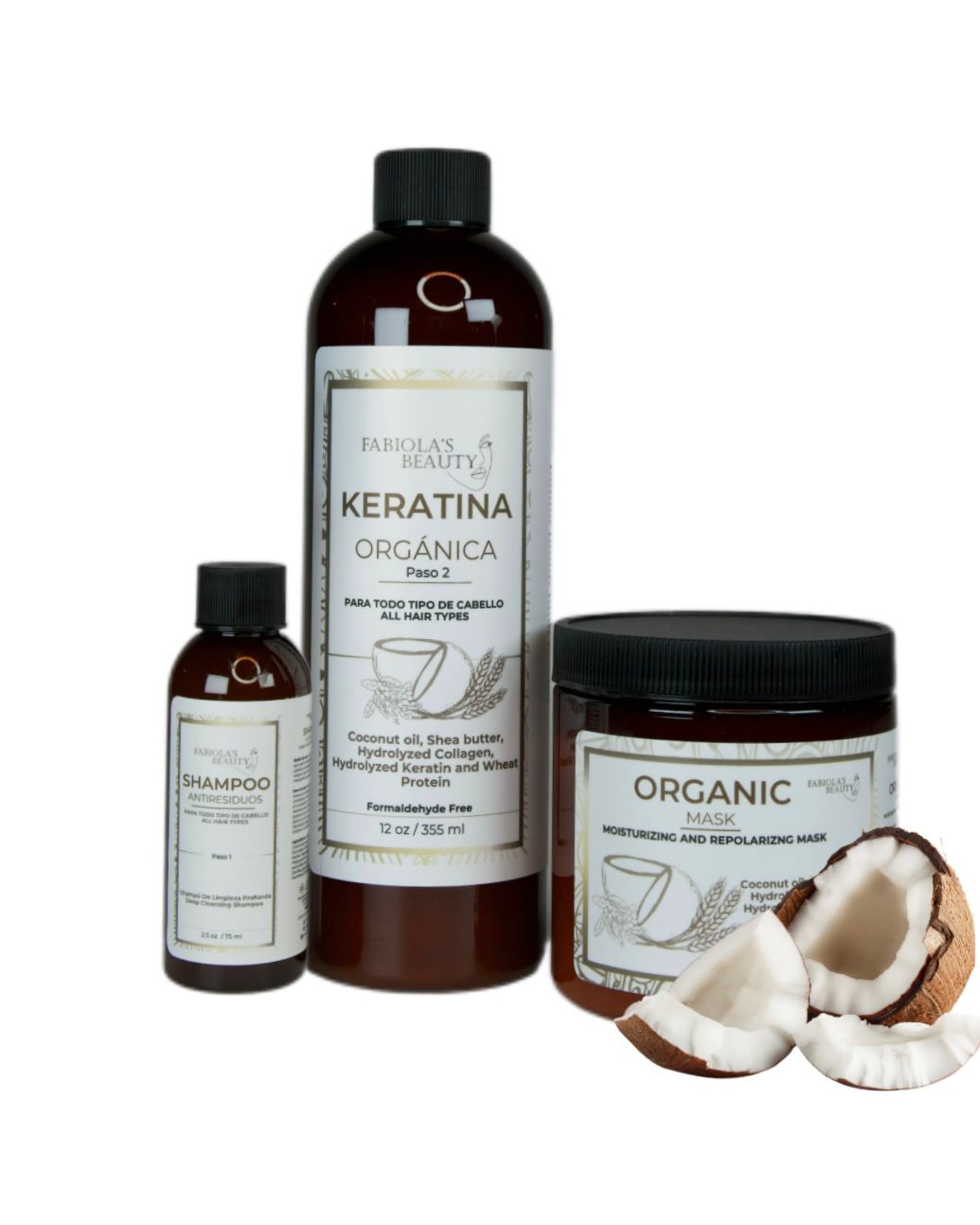 ORGANIC KERATIN STRAIGHTENING KIT 355ML + COCONUT MASK