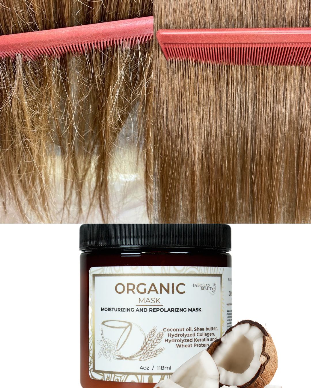 ORGANIC KERTAIN STRAIGHTENING KIT 237ML + COCONUT MASK